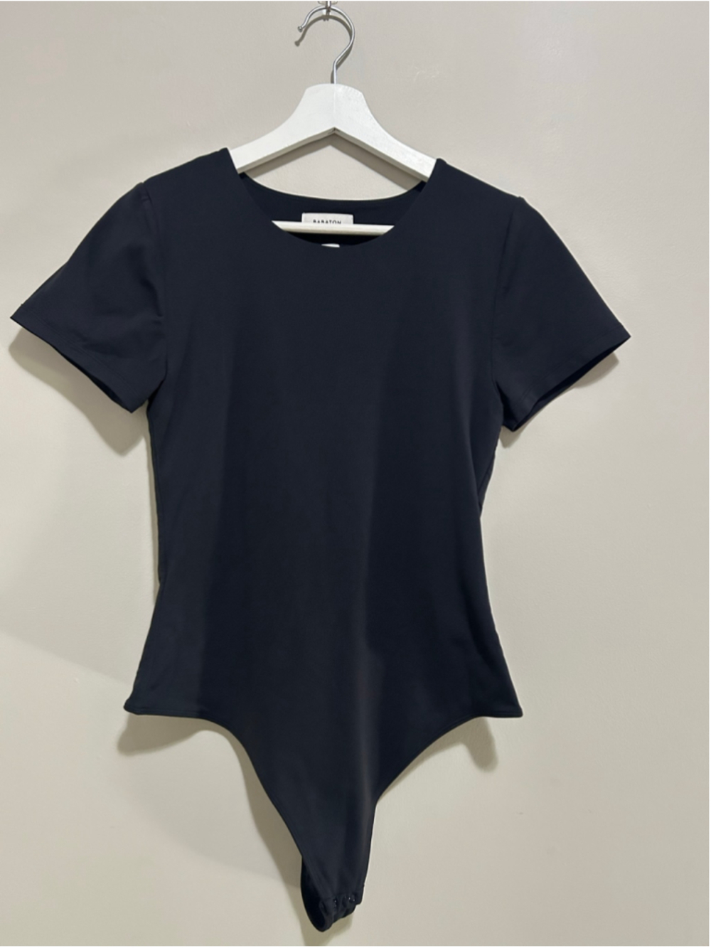 Women's Babaton Black Short Sleeve Bodysuit Size L